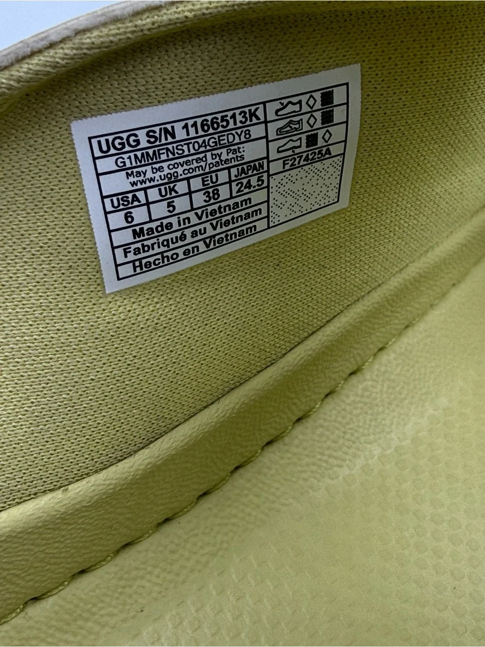 UGG Yellow Goldenglow Sandals Double Strap Big Girl Size 6 or Women’s 7.5/8